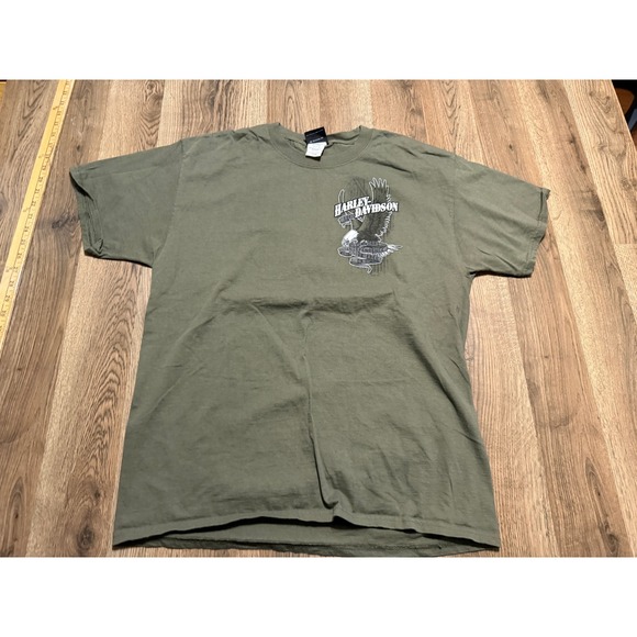 Harley-Davidson Other - Harley Davidson T-Shirt Mens Size Large Green Short Sleeve Eagle Graphic Tee